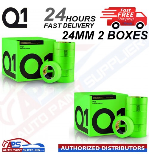 Q1 GREEN MASKING TAPE HIGH PERFORMACE - Box of 2" 24mm x 50m - FAST DELIVERY